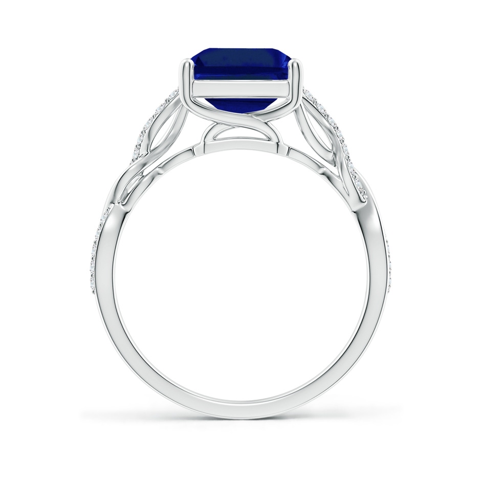 10x8mm AAAA Emerald-Cut Solitaire Sapphire Infinity Twist Ring in P950 Platinum side 199