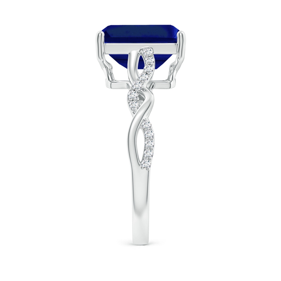 10x8mm AAAA Emerald-Cut Solitaire Sapphire Infinity Twist Ring in P950 Platinum side 299