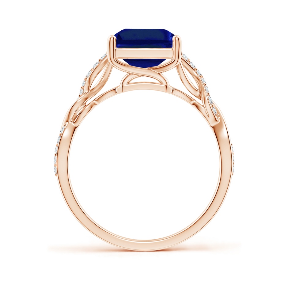 10x8mm AAAA Emerald-Cut Solitaire Sapphire Infinity Twist Ring in Rose Gold side 199