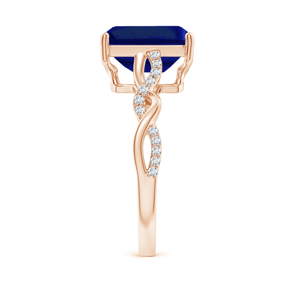 10x8mm AAAA Emerald-Cut Solitaire Sapphire Infinity Twist Ring in Rose Gold side 299
