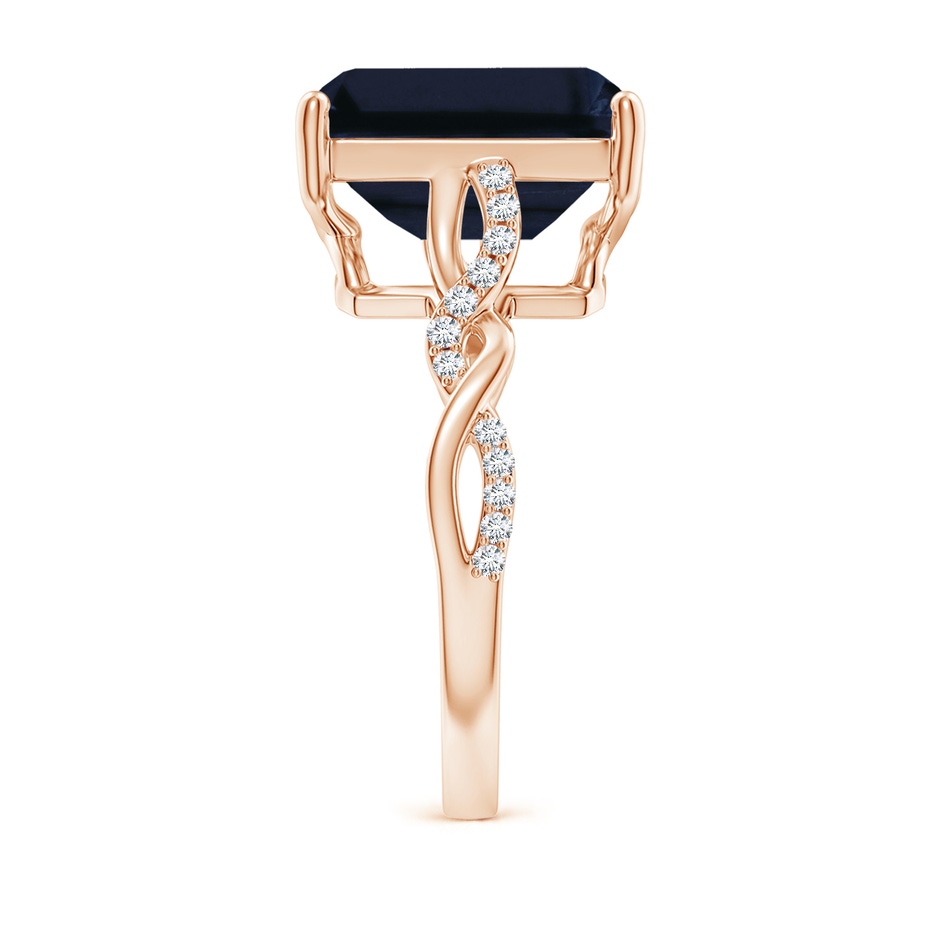 12x10mm A Emerald-Cut Solitaire Sapphire Infinity Twist Ring in Rose Gold side 299