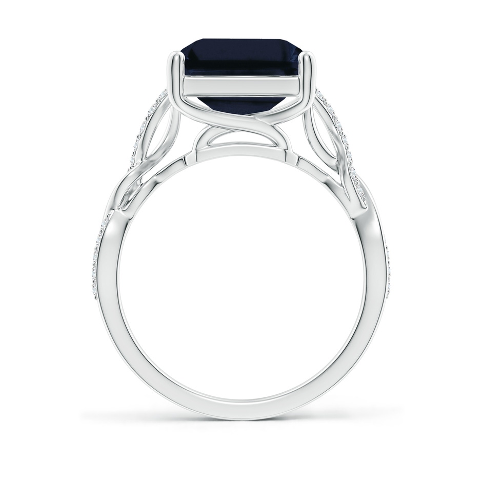 12x10mm A Emerald-Cut Solitaire Sapphire Infinity Twist Ring in White Gold side 199