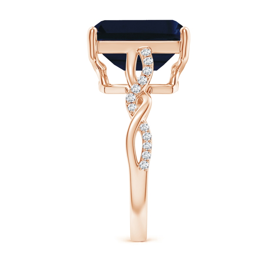 12x10mm AA Emerald-Cut Solitaire Sapphire Infinity Twist Ring in 18K Rose Gold side 299