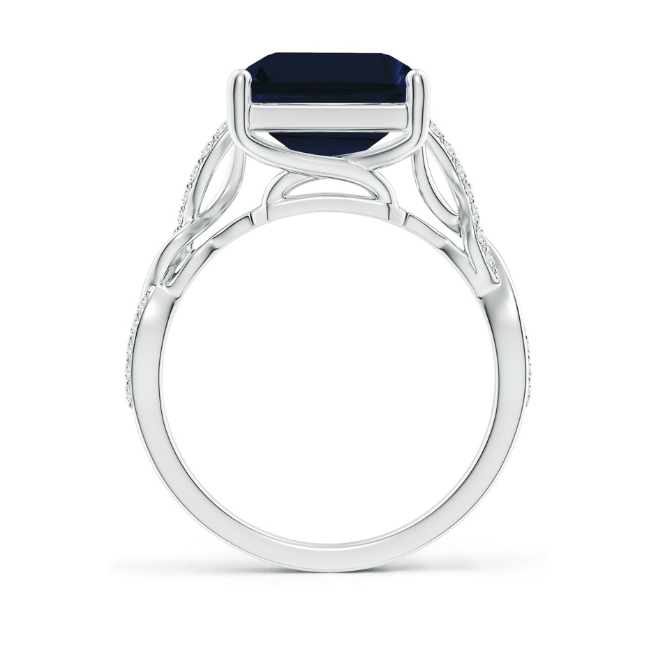 12x10mm AA Emerald-Cut Solitaire Sapphire Infinity Twist Ring in P950 Platinum side 199