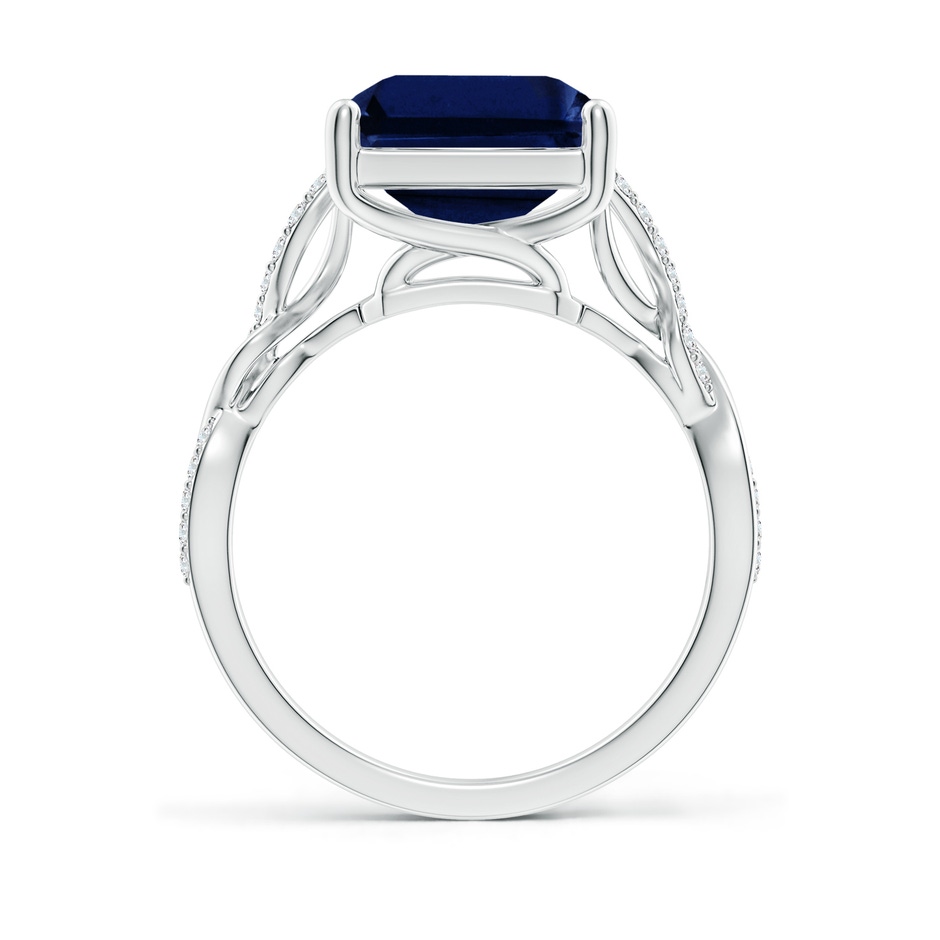 12x10mm AAA Emerald-Cut Solitaire Sapphire Infinity Twist Ring in P950 Platinum side 199