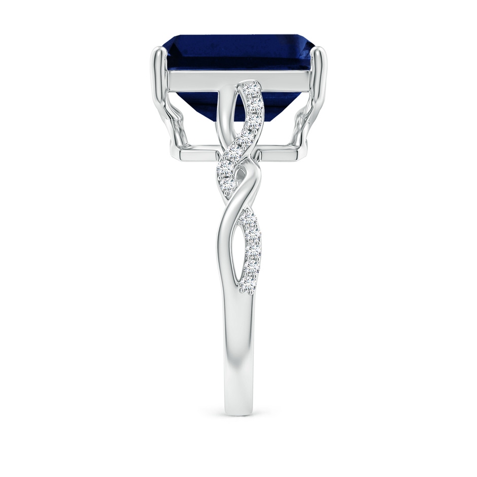 12x10mm AAA Emerald-Cut Solitaire Sapphire Infinity Twist Ring in P950 Platinum side 299