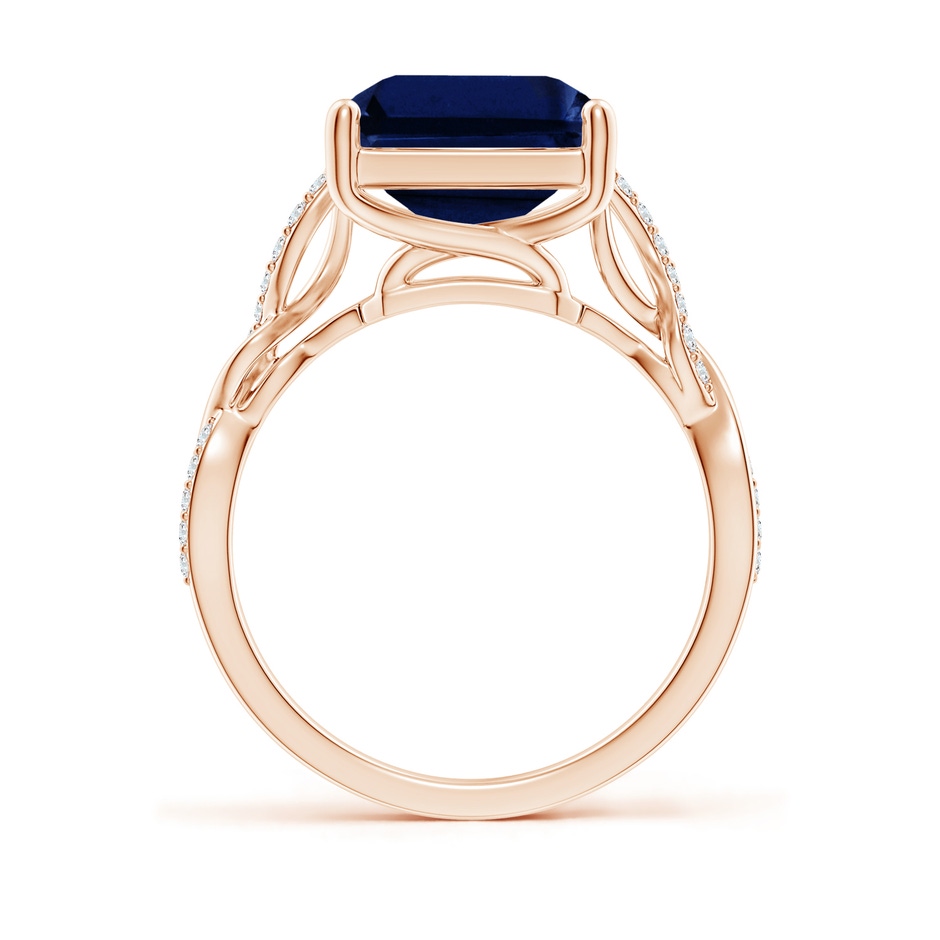 12x10mm AAA Emerald-Cut Solitaire Sapphire Infinity Twist Ring in Rose Gold side 199