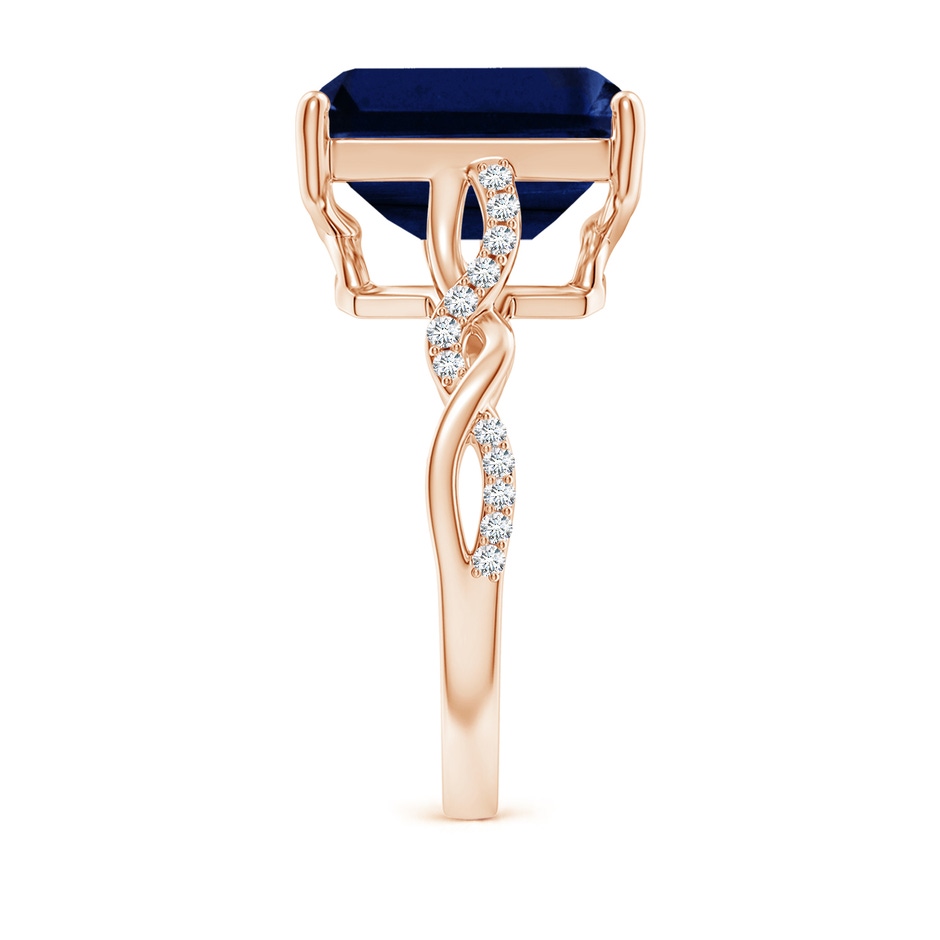12x10mm AAA Emerald-Cut Solitaire Sapphire Infinity Twist Ring in Rose Gold side 299
