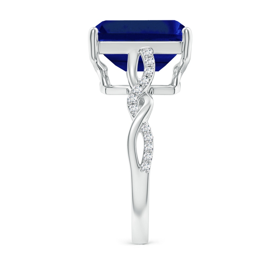 12x10mm AAAA Emerald-Cut Solitaire Sapphire Infinity Twist Ring in P950 Platinum side 299