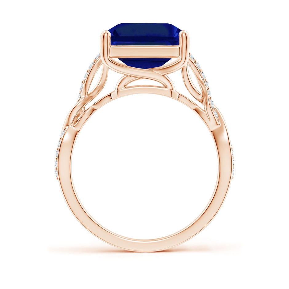 12x10mm Lab-Grown Emerald-Cut Solitaire Sapphire Infinity Twist Ring in Rose Gold side 199