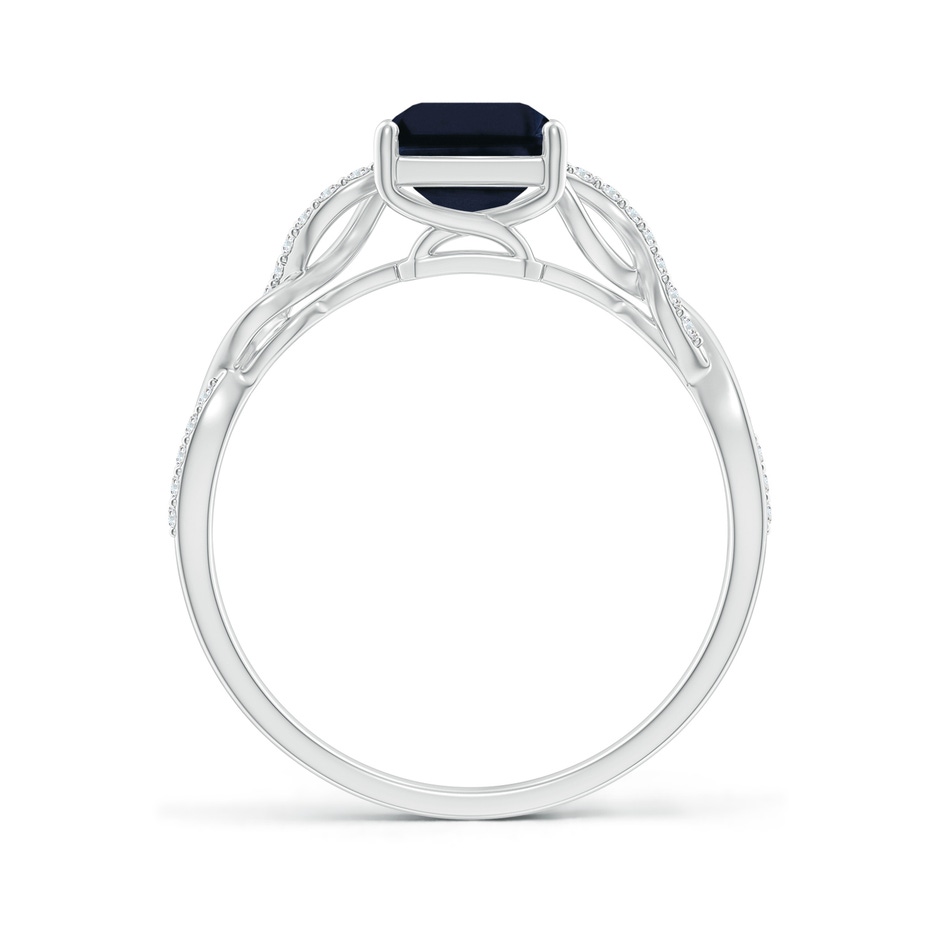 8x6mm A Emerald-Cut Solitaire Sapphire Infinity Twist Ring in White Gold side 199