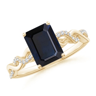 Emerald Cut A Blue Sapphire