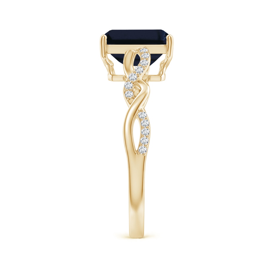 8x6mm A Emerald-Cut Solitaire Sapphire Infinity Twist Ring in Yellow Gold side 299