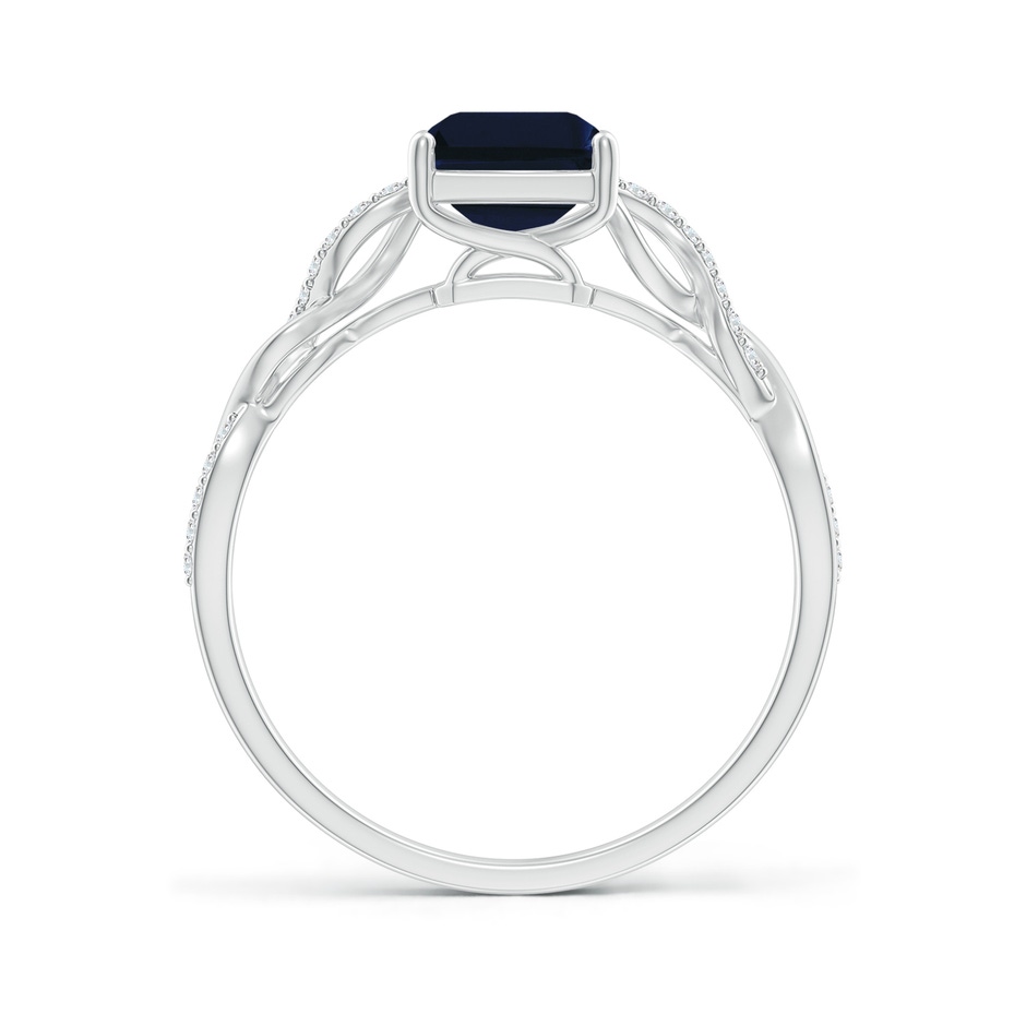 8x6mm AA Emerald-Cut Solitaire Sapphire Infinity Twist Ring in White Gold side 199