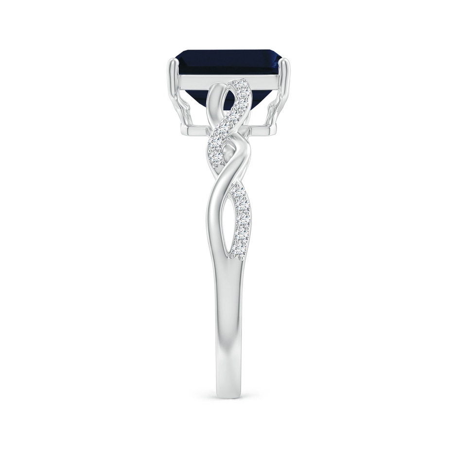 8x6mm AA Emerald-Cut Solitaire Sapphire Infinity Twist Ring in White Gold side 299