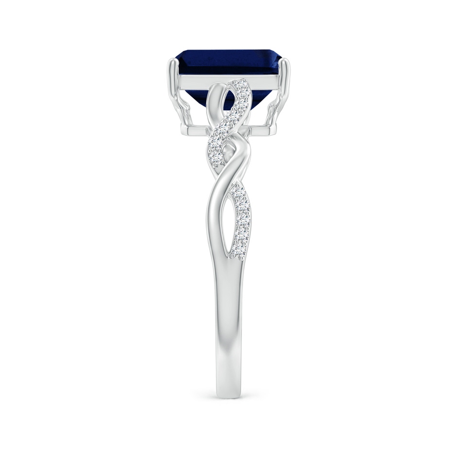 8x6mm AAA Emerald-Cut Solitaire Sapphire Infinity Twist Ring in P950 Platinum side 299