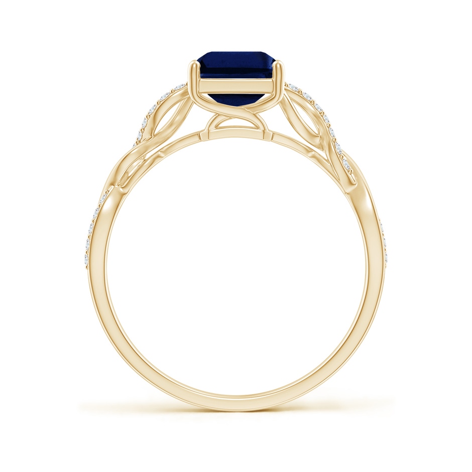 8x6mm AAA Emerald-Cut Solitaire Sapphire Infinity Twist Ring in Yellow Gold side 199