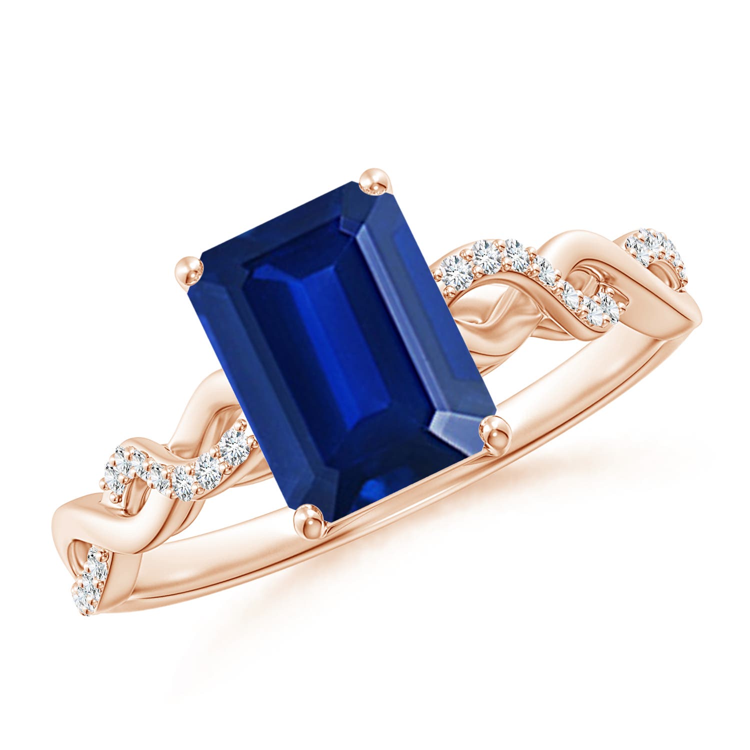 AAAA - Blue Sapphire / 1.78 CT / 14 KT Rose Gold