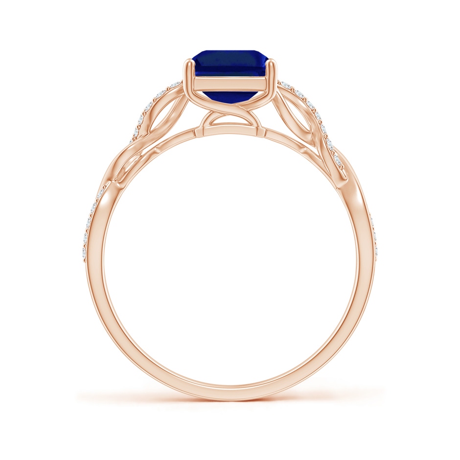 8x6mm AAAA Emerald-Cut Solitaire Sapphire Infinity Twist Ring in Rose Gold side 199