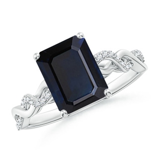 Emerald Cut A Blue Sapphire
