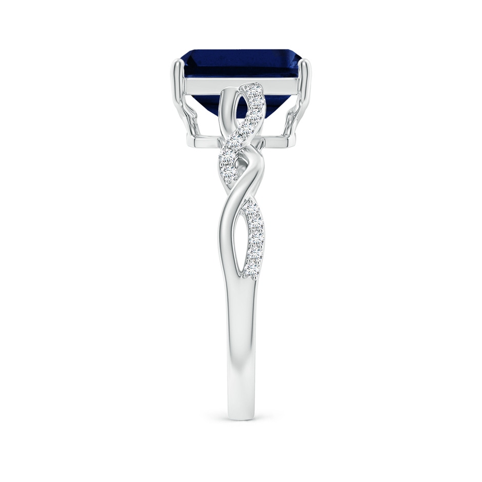 9x7mm AAA Emerald-Cut Solitaire Sapphire Infinity Twist Ring in P950 Platinum side 299