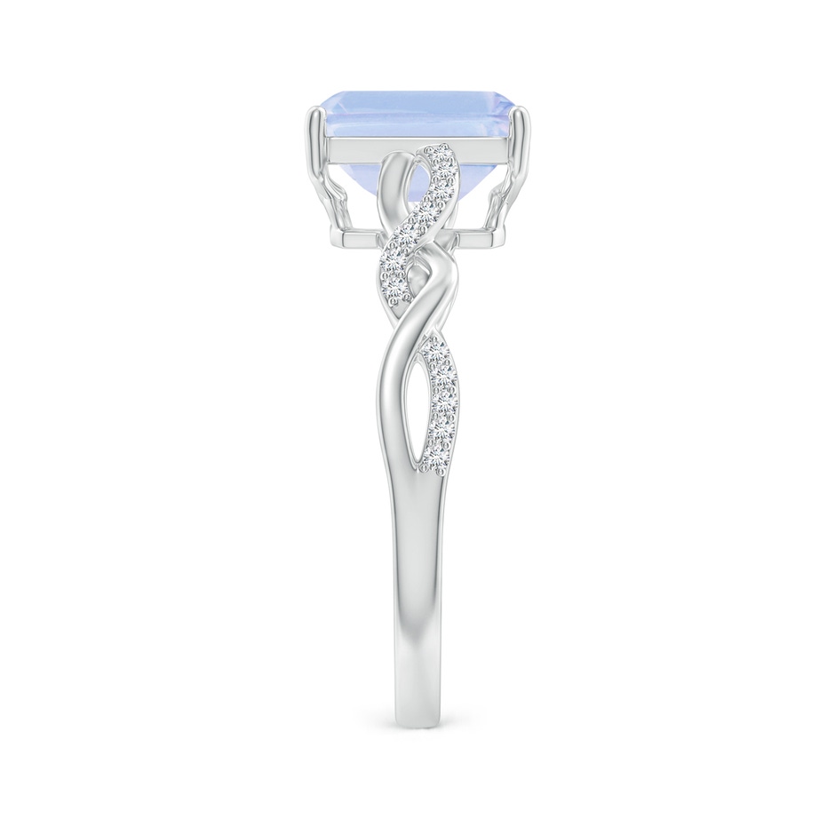 8x6mm A Emerald-Cut Solitaire Tanzanite Infinity Twist Ring in P950 Platinum side-2