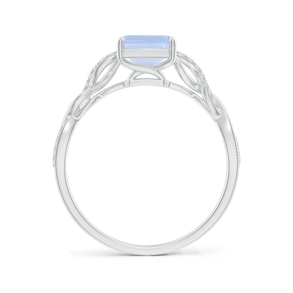 8x6mm A Emerald-Cut Solitaire Tanzanite Infinity Twist Ring in White Gold side-1