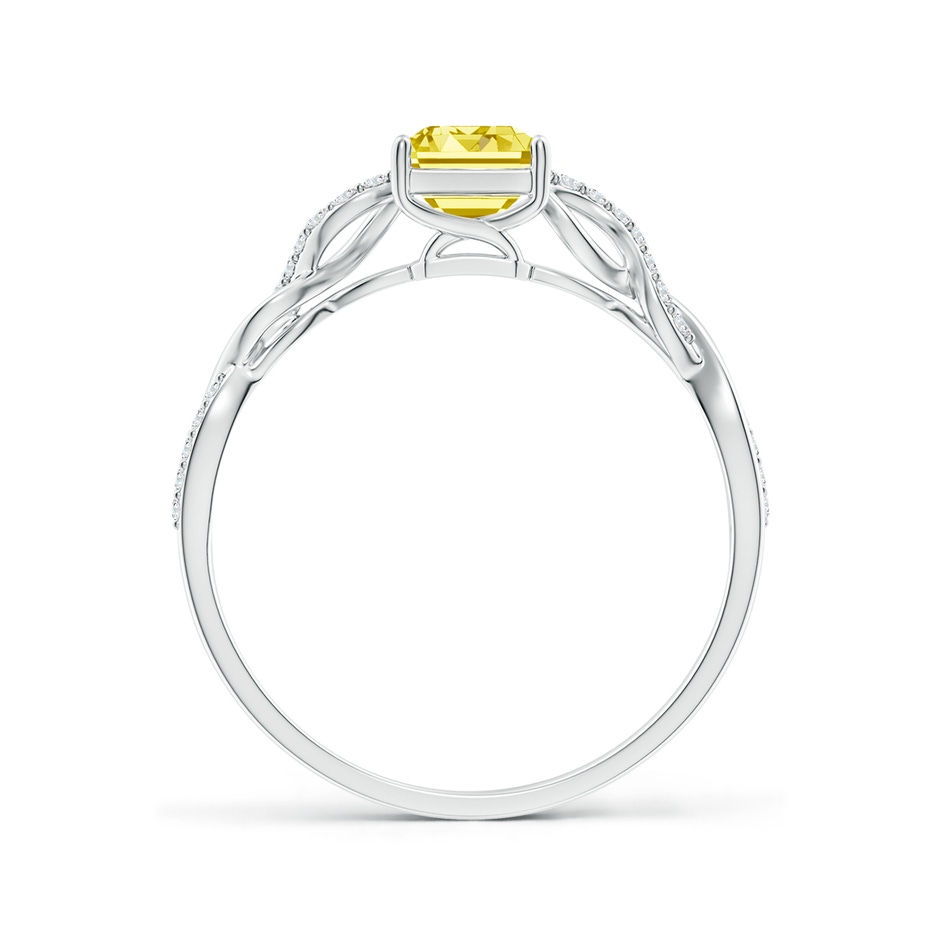 7x5mm AAAA Emerald-Cut Solitaire Fancy Intense Yellow Diamond Infinity Twist Ring in S999 Silver side 199