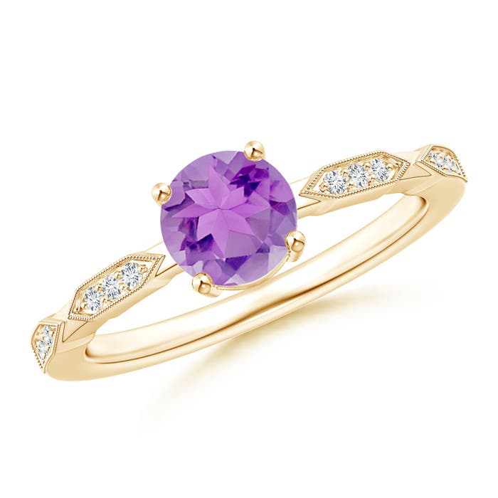 A - Amethyst / 0.87 CT / 14 KT Yellow Gold