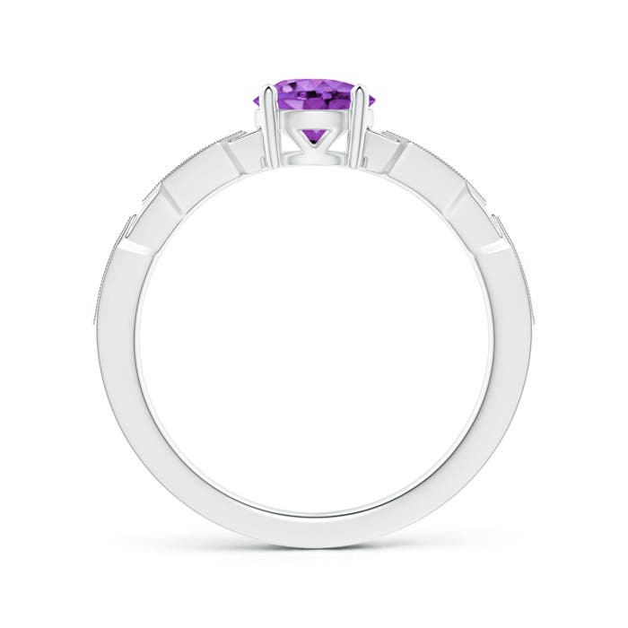 AA - Amethyst / 0.87 CT / 14 KT White Gold