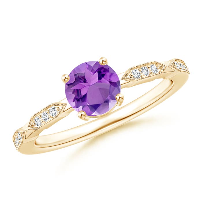 AA - Amethyst / 0.87 CT / 14 KT Yellow Gold