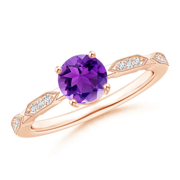 AAA - Amethyst / 0.87 CT / 14 KT Rose Gold