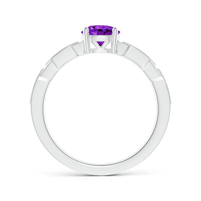 AAA - Amethyst / 0.87 CT / 14 KT White Gold