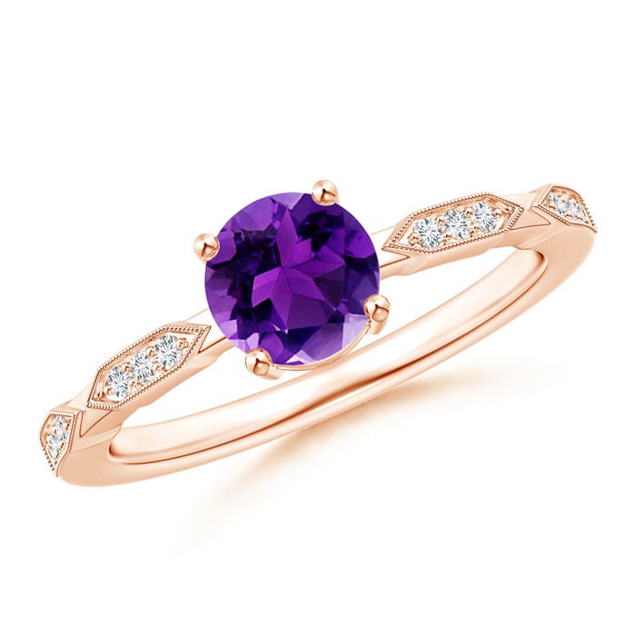 AAAA - Amethyst / 0.87 CT / 14 KT Rose Gold