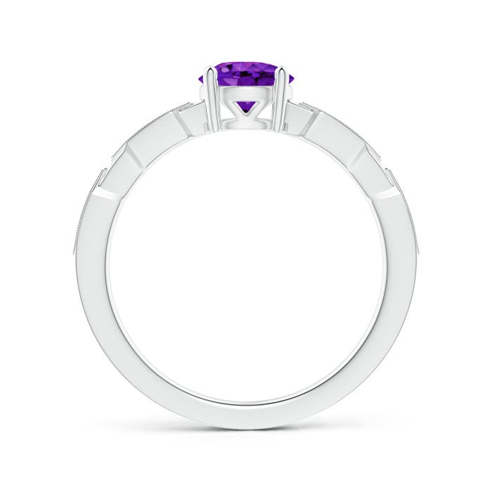 AAAA - Amethyst / 0.87 CT / 14 KT White Gold