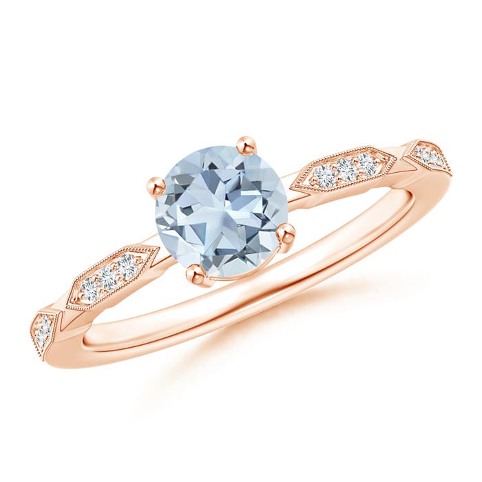 A - Aquamarine / 0.79 CT / 14 KT Rose Gold