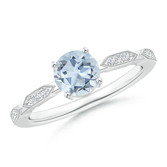 A - Aquamarine / 0.79 CT / 14 KT White Gold