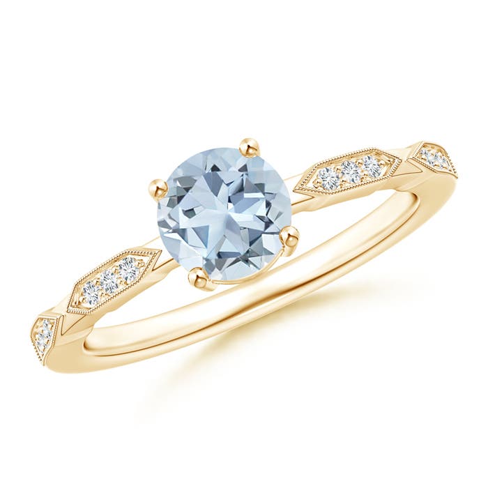 A - Aquamarine / 0.79 CT / 14 KT Yellow Gold