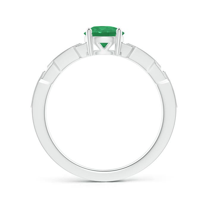 A - Emerald / 0.82 CT / 14 KT White Gold