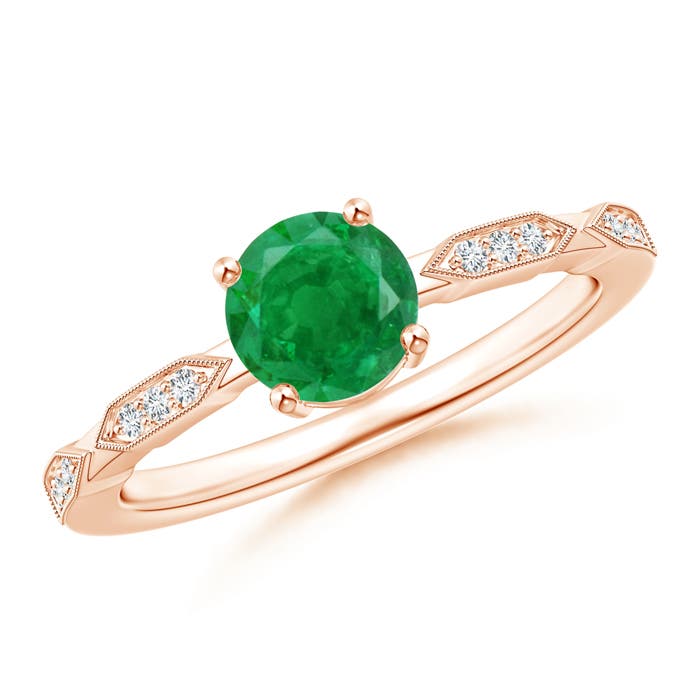 AA - Emerald / 0.82 CT / 14 KT Rose Gold