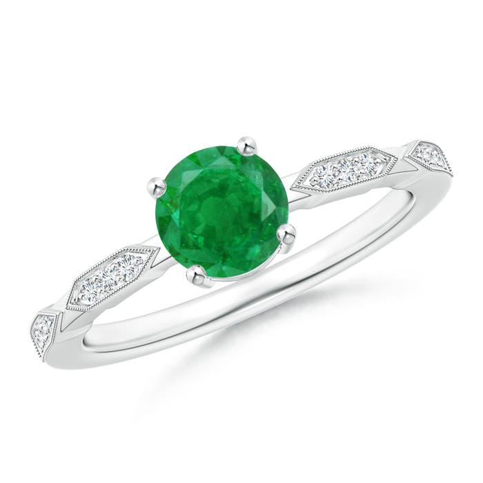 AA - Emerald / 0.82 CT / 14 KT White Gold