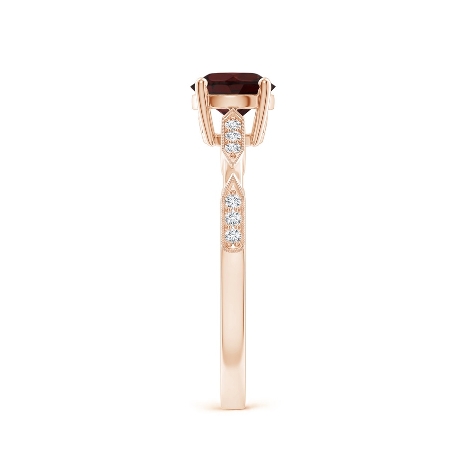 6mm A Classic Round Garnet Solitaire Ring with Diamond Accents in Rose Gold product image