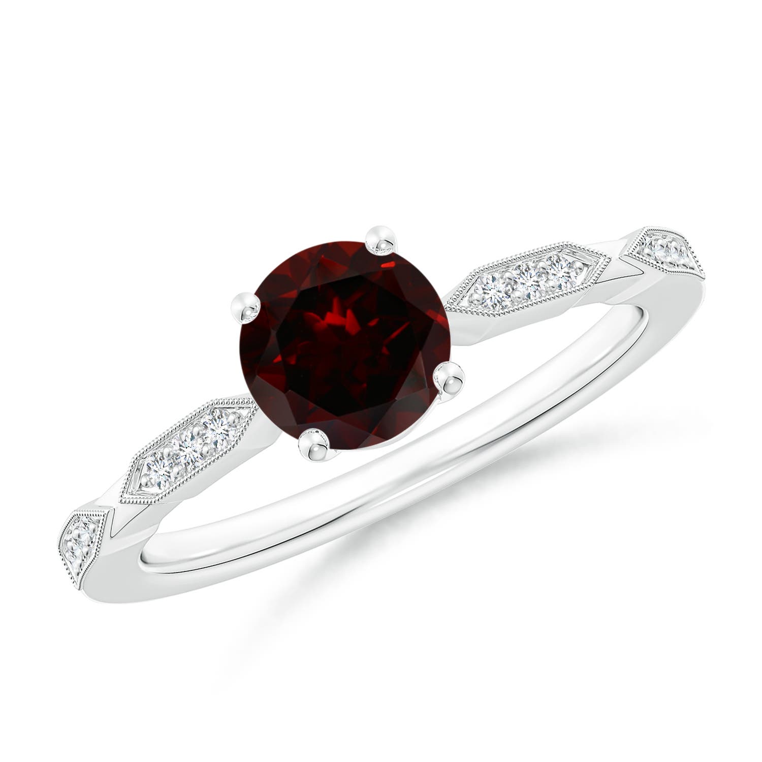 A - Garnet / 1.07 CT / 14 KT White Gold