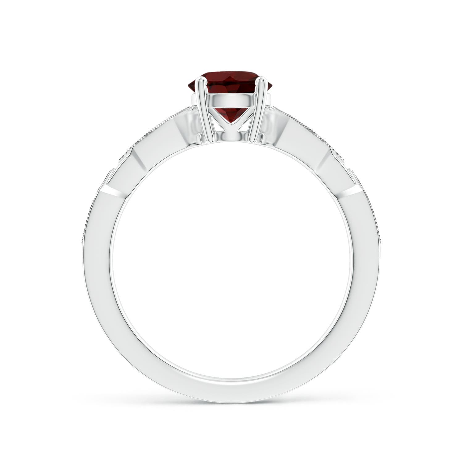 AA - Garnet / 1.07 CT / 14 KT White Gold