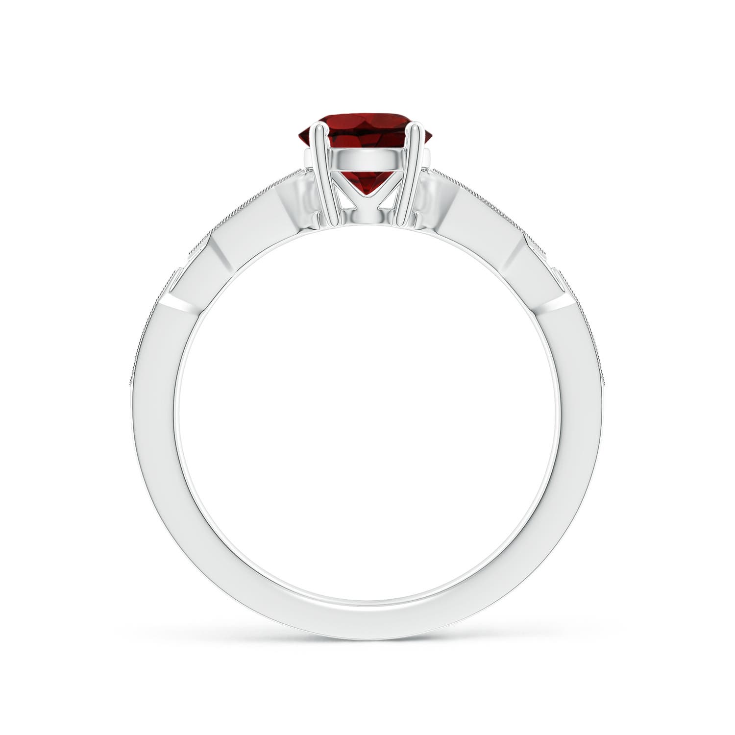 AAA - Garnet / 1.07 CT / 14 KT White Gold