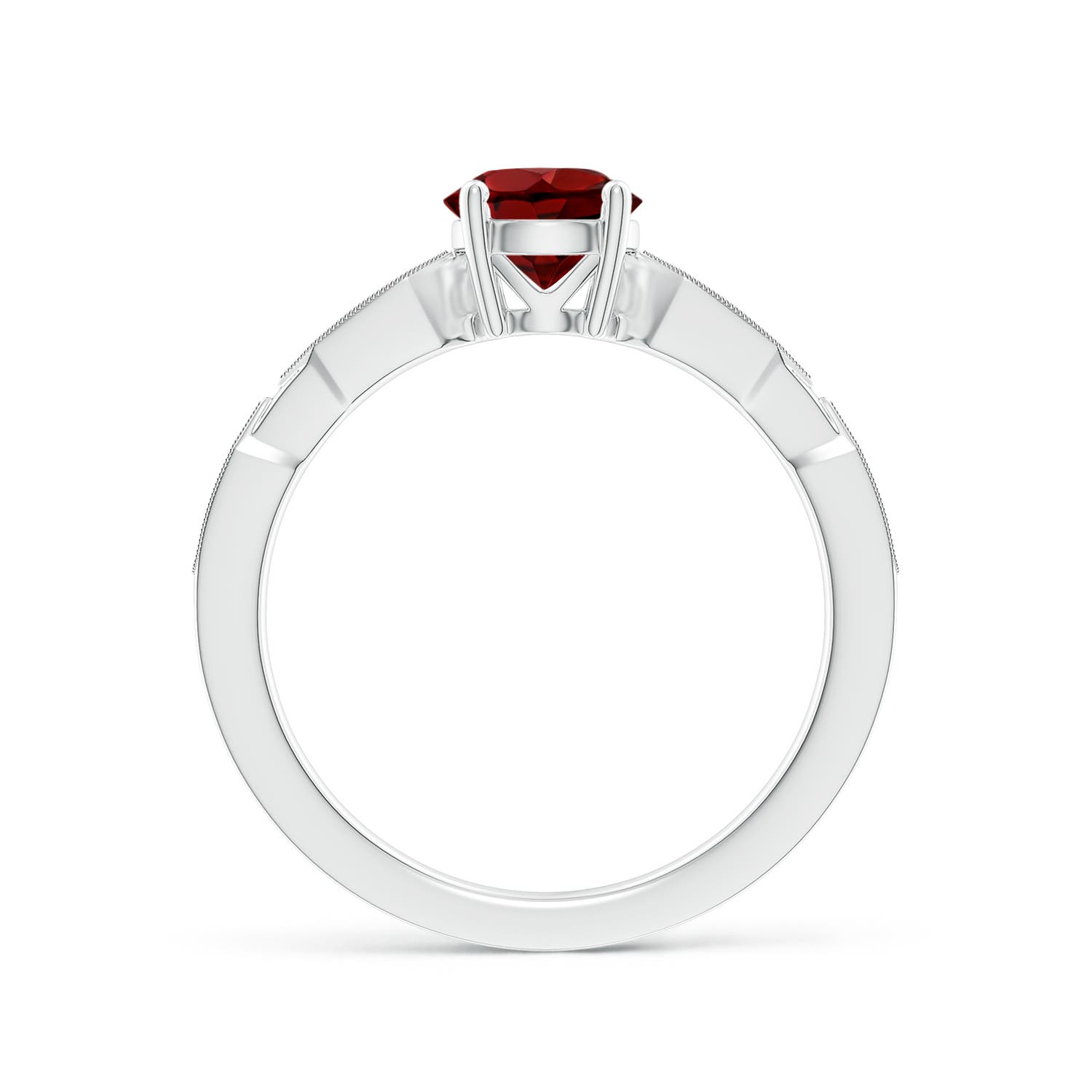 AAAA - Garnet / 1.07 CT / 14 KT White Gold