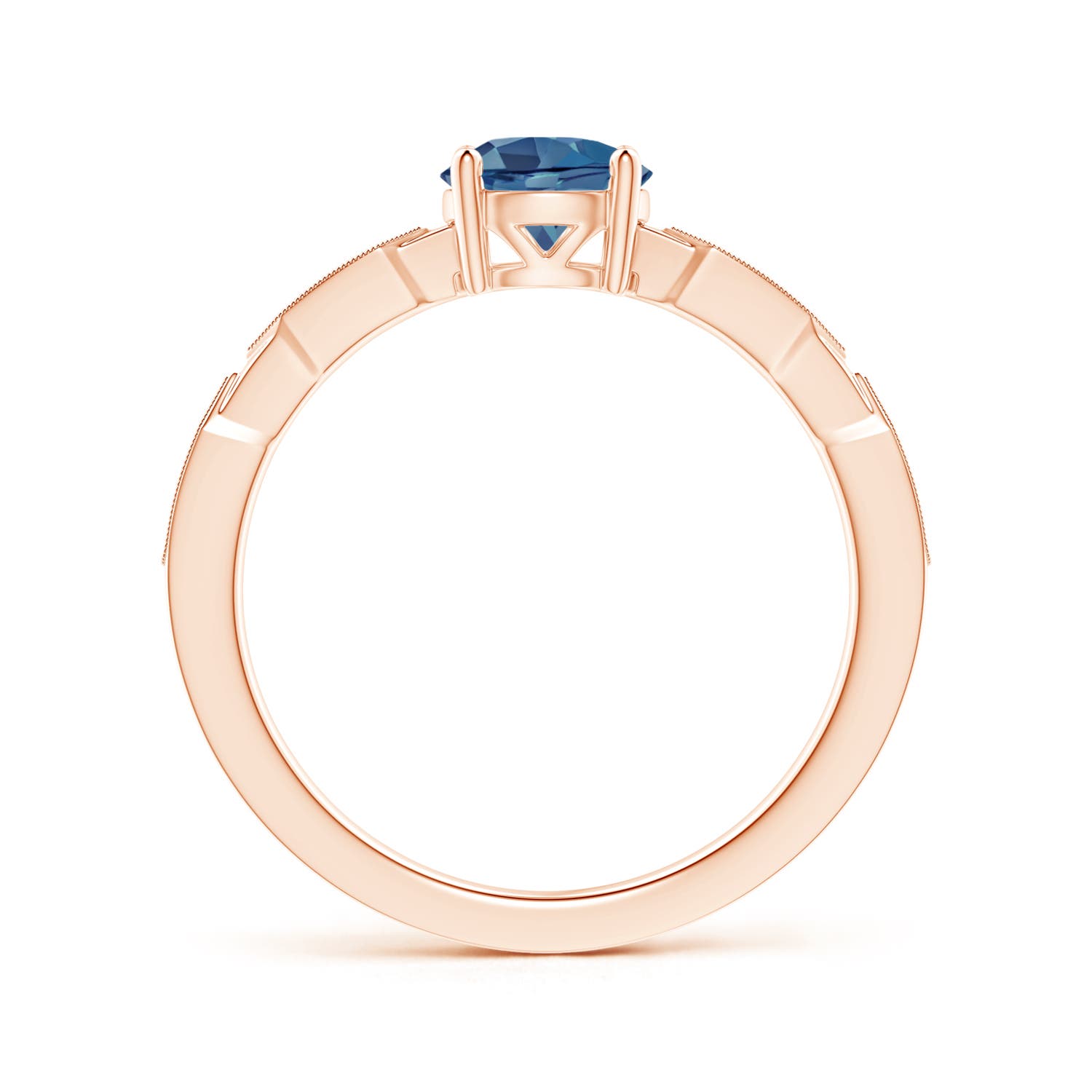 A - London Blue Topaz / 1.02 CT / 14 KT Rose Gold