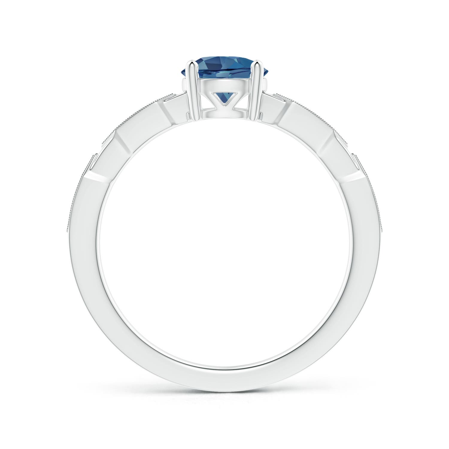 A - London Blue Topaz / 1.02 CT / 14 KT White Gold