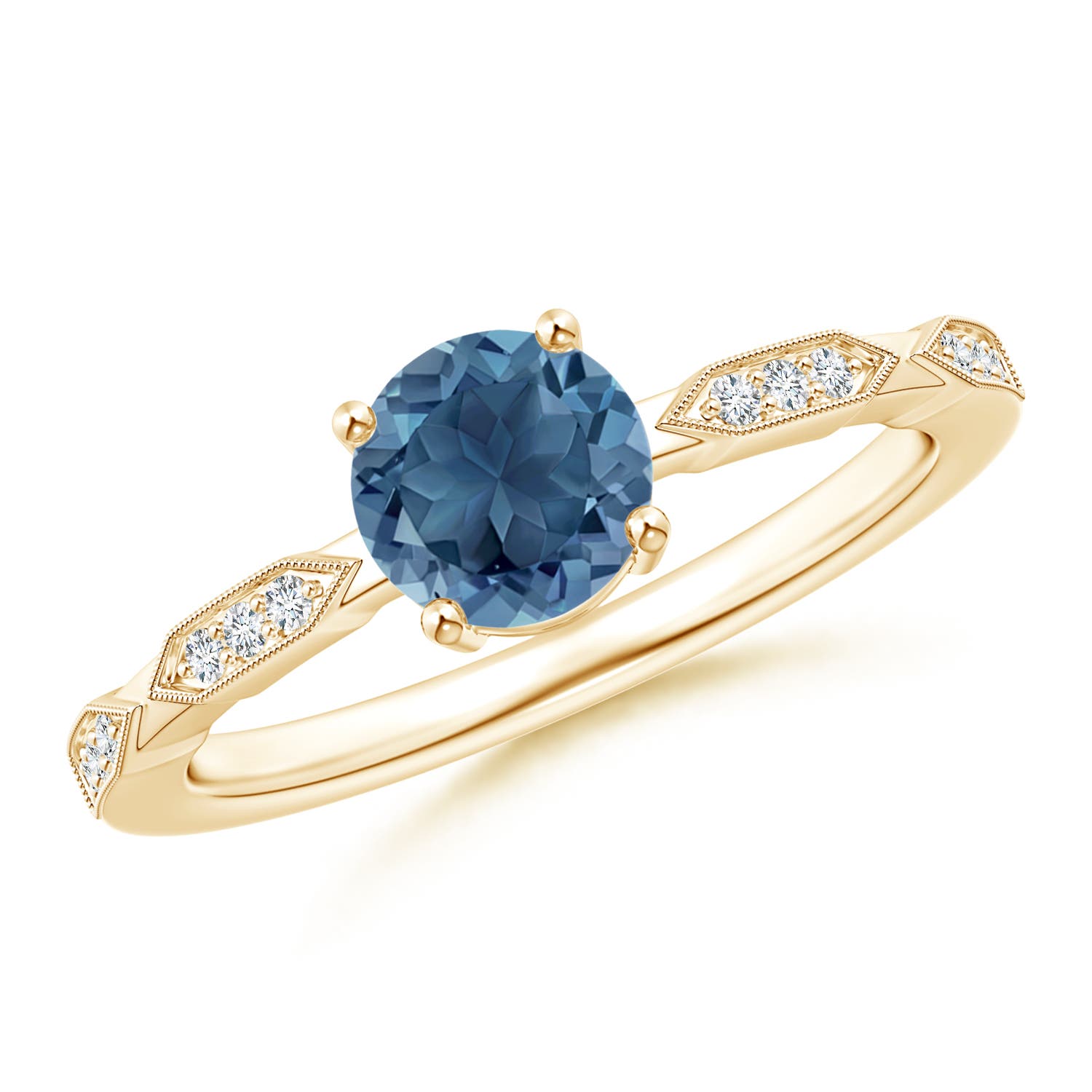 A - London Blue Topaz / 1.02 CT / 14 KT Yellow Gold