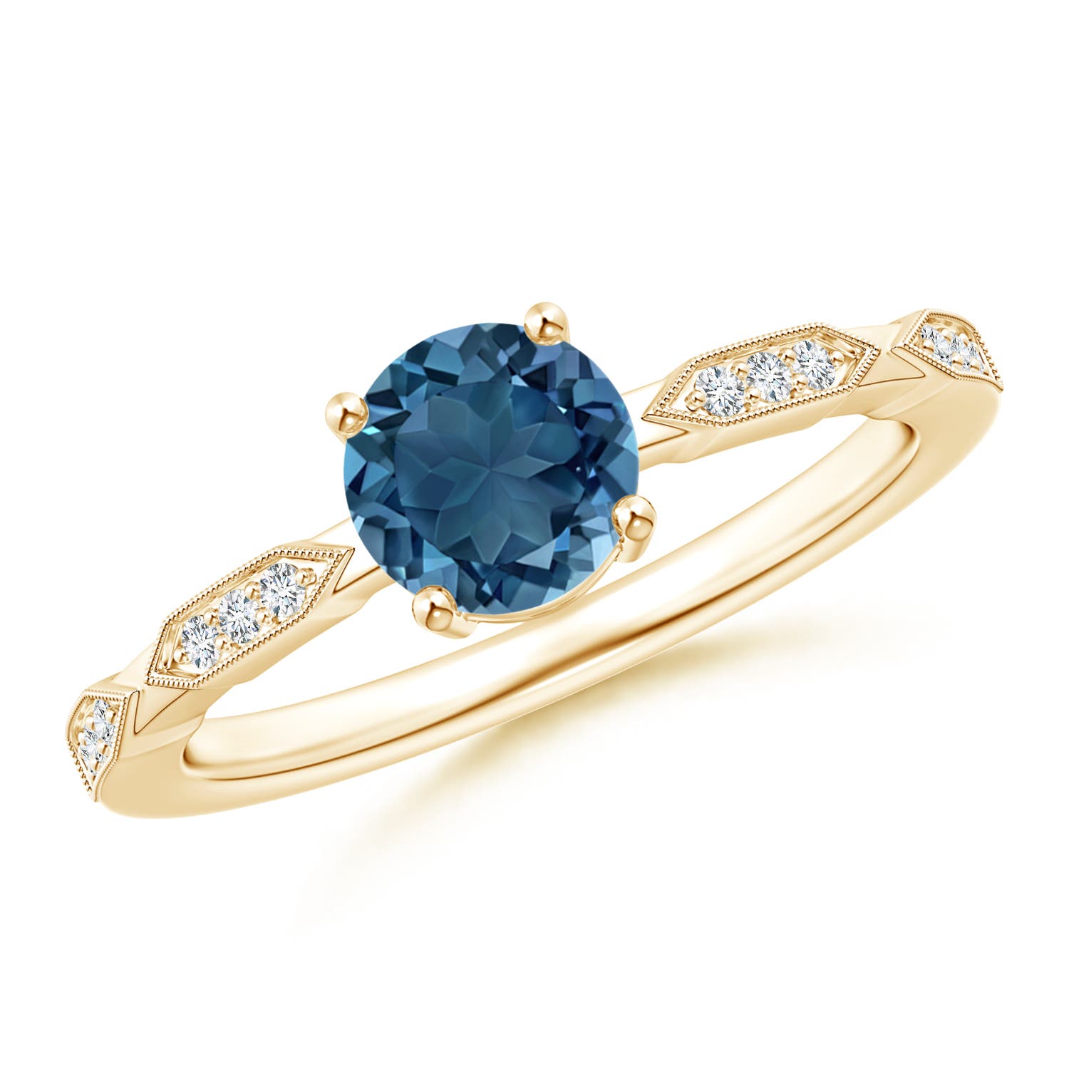 AA - London Blue Topaz / 1.02 CT / 14 KT Yellow Gold